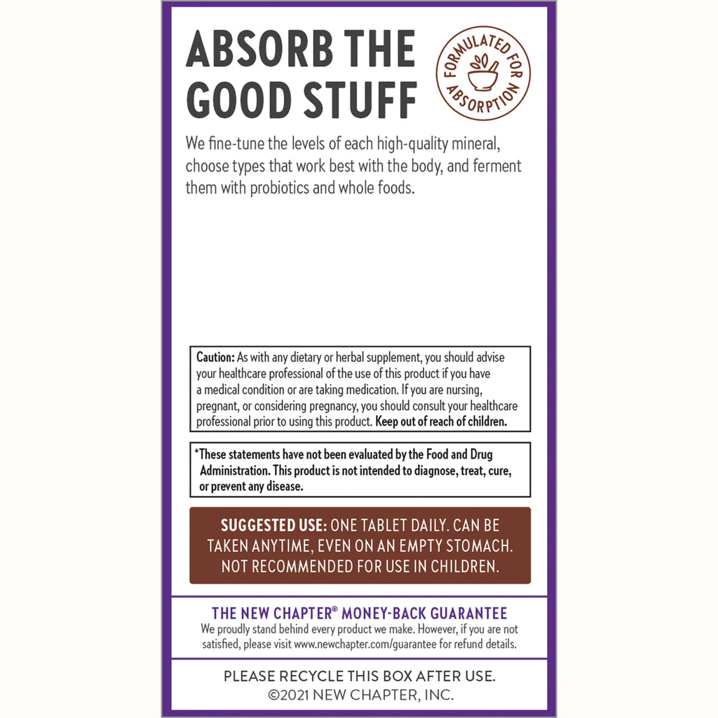 NWC364 | Back label reading ABSORB THE GOOD STUFF with caution, suggested use one tablet daily, and recycle notice - Thumbnail