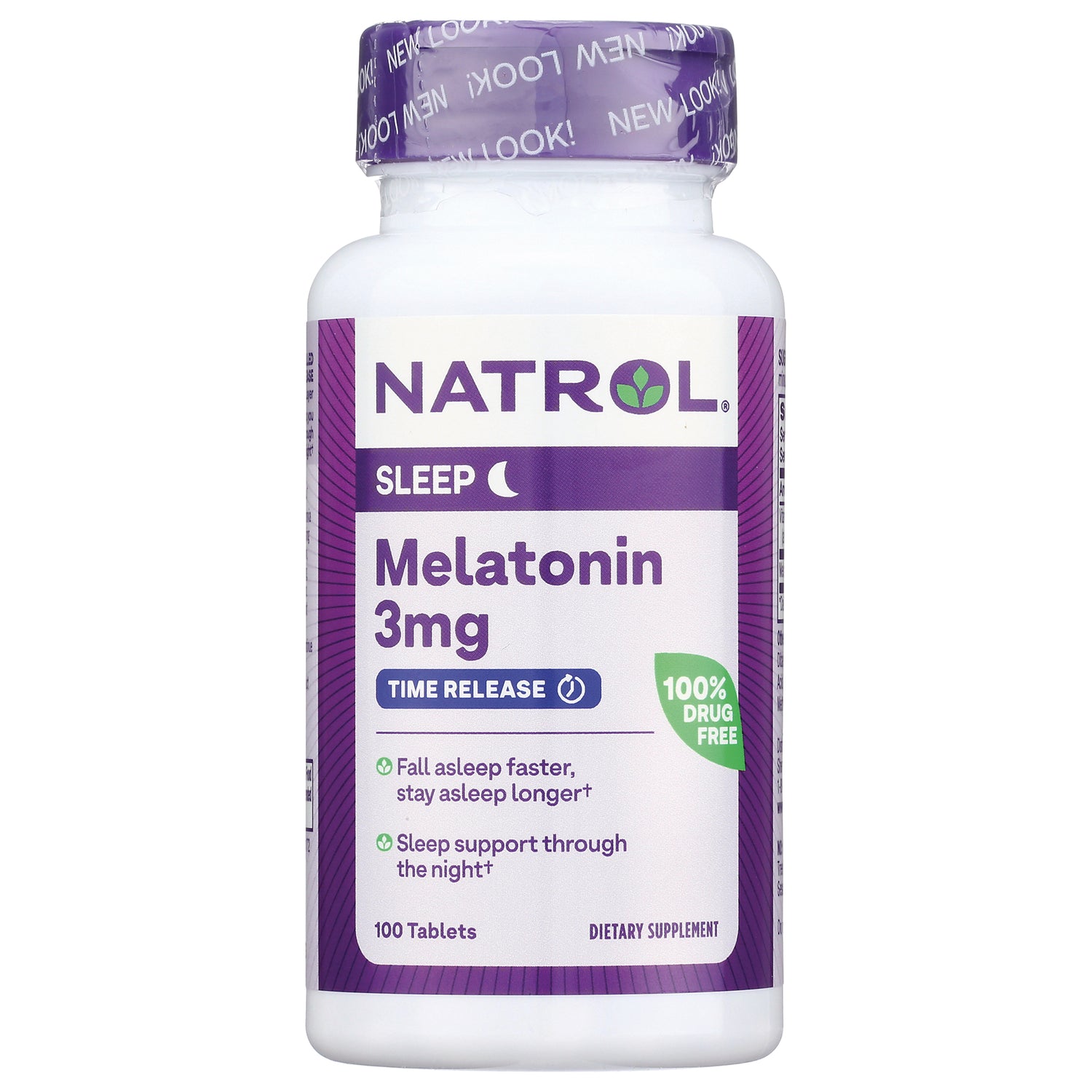 NA440 | Natrol Melatonin 3mg time release bottle, 100 tablets, purple label