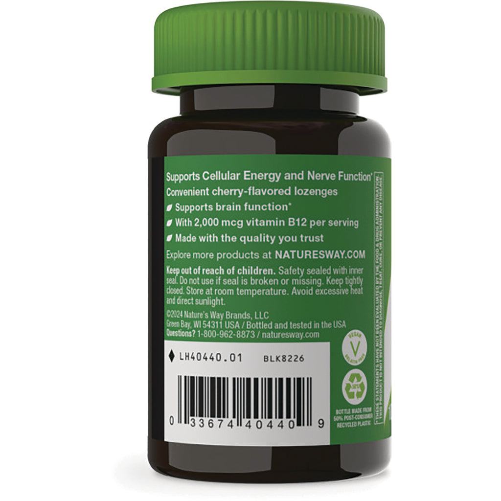 NW321 | back of green-capped supplement bottle showing label text about cellular energy, barcode, and recycling icons - Thumbnail
