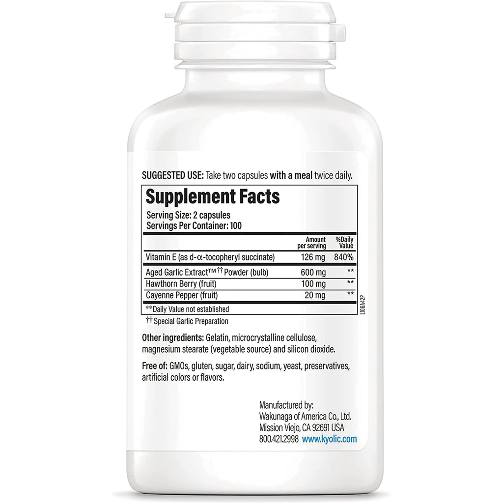 KY064 | back of white supplement bottle showing Supplement Facts panel and ingredient list, serving size 2 capsules - Thumbnail