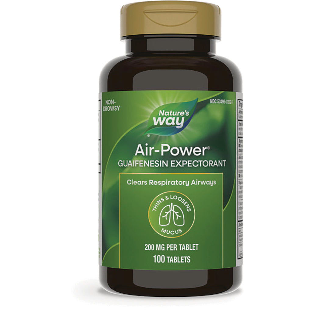 ET004 | Nature's Way Air-Power guaifenesin expectorant bottle labeled 200 MG per tablet, 100 tablets - Thumbnail