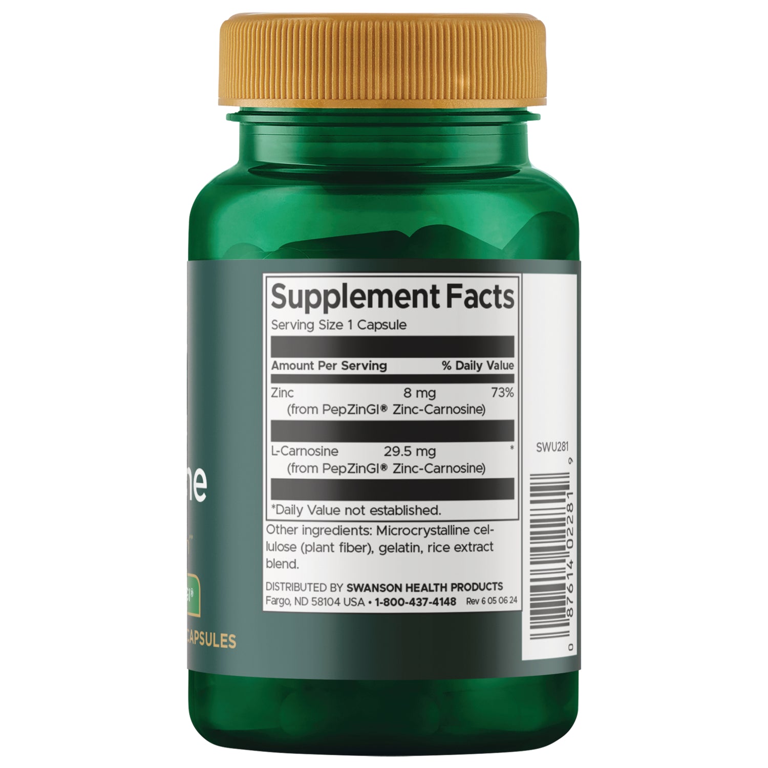 SWU281 | Back label with Supplement Facts