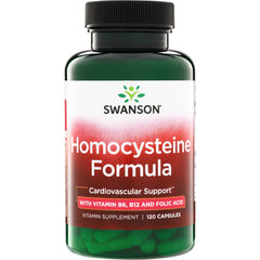 SW1418 | Swanson Homocysteine Formula, Cardiovascular Support, with Vitamin B6, B12 and Folic Acid, 120 capsules