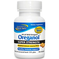 NHS005 | Oreganol super strength wild oregano oil softgel bottle, Mediterranean source P73, 60 softgels