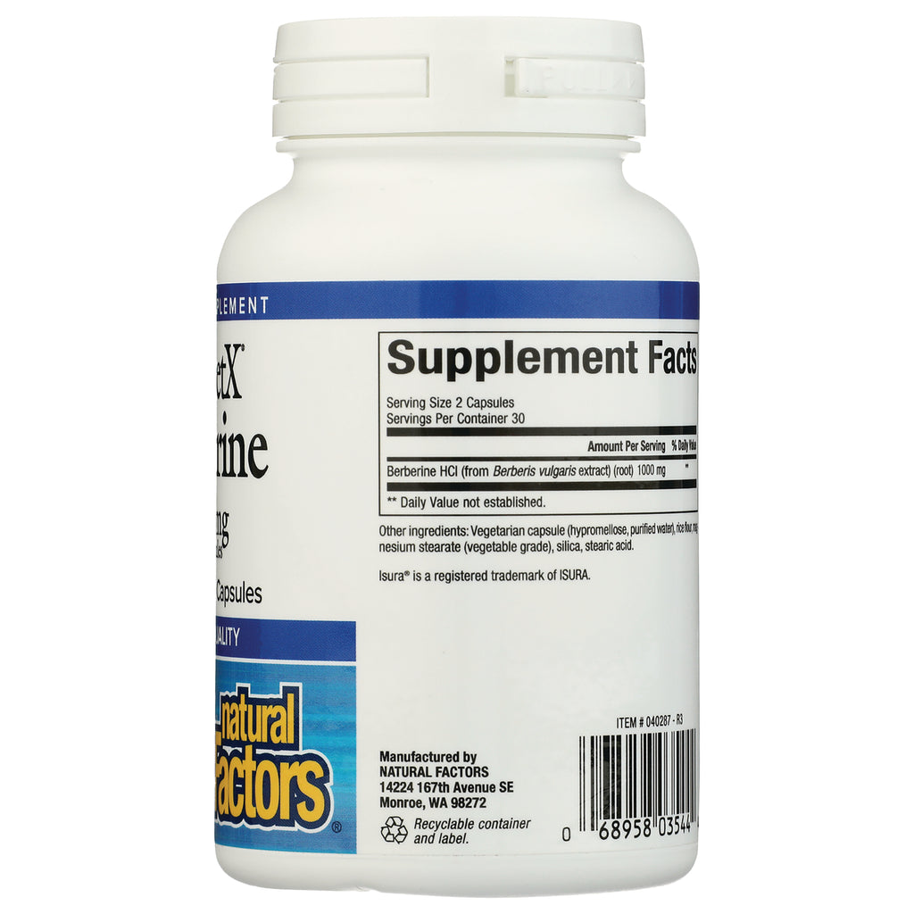 NFC183 | back of white supplement bottle showing Supplement Facts panel, ingredient text and barcode - Thumbnail