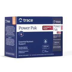 TM020 | Trace Power Pak Cranberry Flavor electrolyte and vitamin C drink mix box, 30 packets, 1,200 mg vitamin C