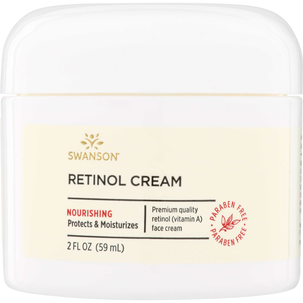 SW1461 | Swanson Retinol Cream jar, 2 fl oz, Vitamin A face moisturizer, paraben free - Thumbnail
