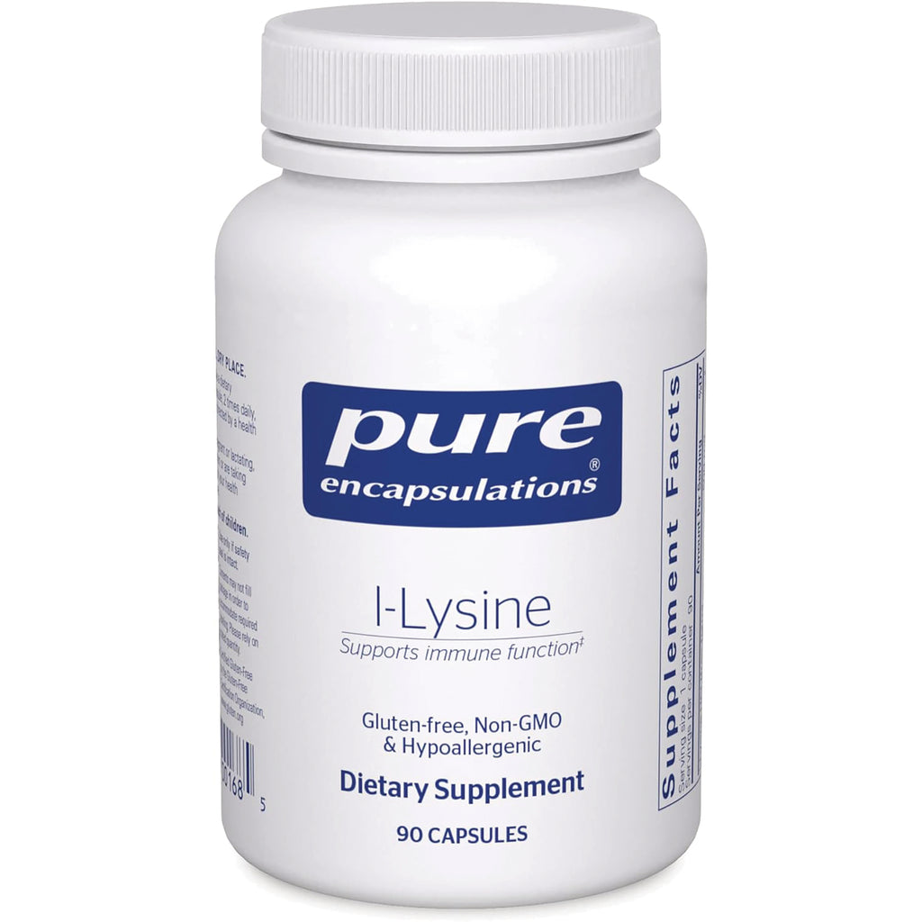 PRN089 | Pure Encapsulations L-Lysine dietary supplement bottle, 90 capsules, gluten-free non-GMO - Thumbnail