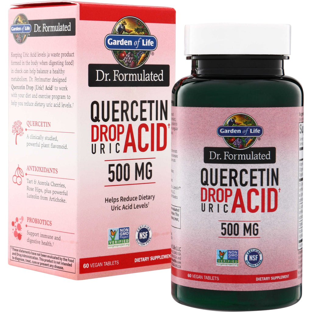 GLF362 | Garden of Life Dr. Formulated Quercetin Drop Acid Uric Acid 500 mg dietary supplement, 60 vegan tablets - Thumbnail
