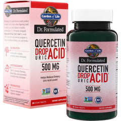 GLF362 | Garden of Life Dr. Formulated Quercetin Drop Acid Uric Acid 500 mg dietary supplement, 60 vegan tablets