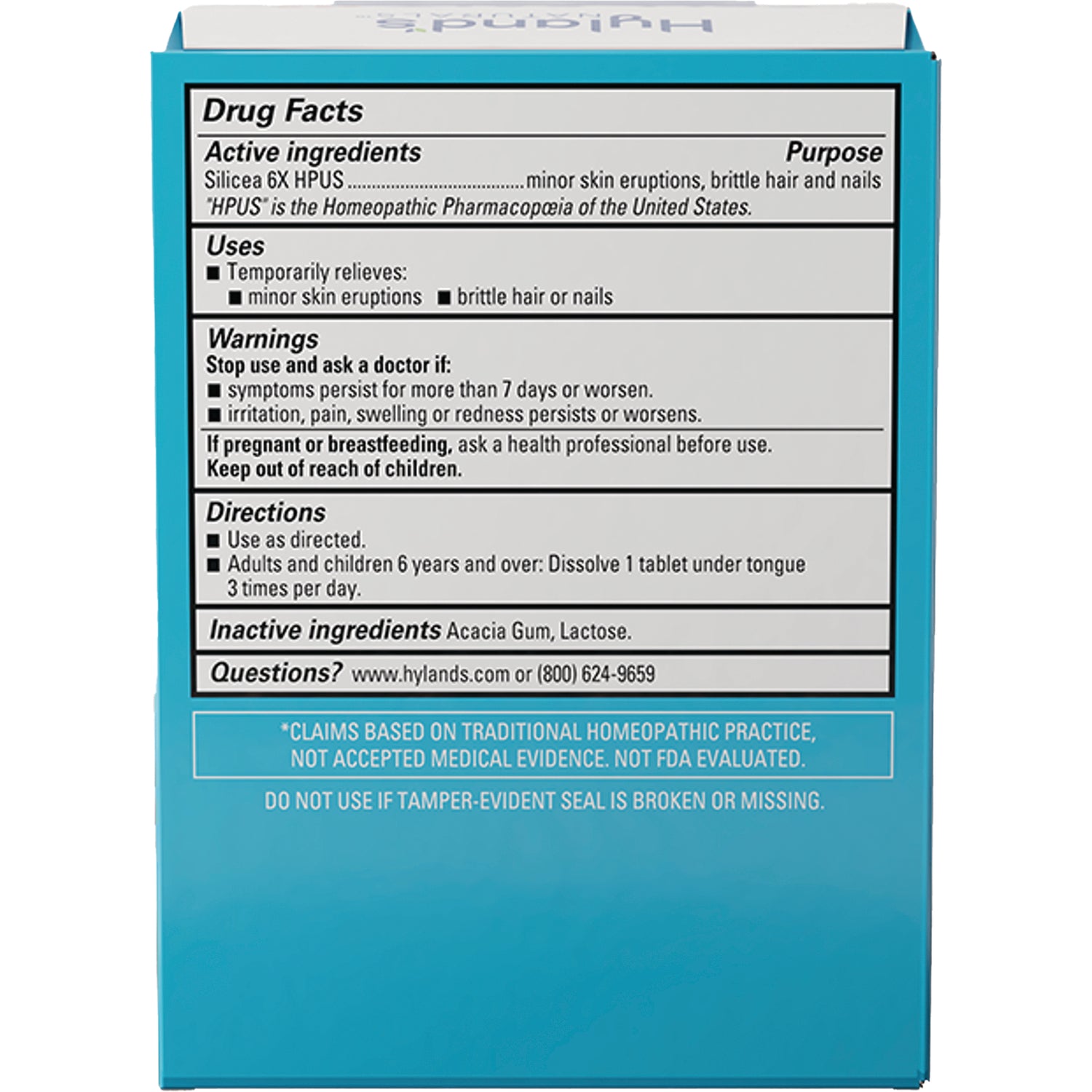 HY270 | Back panel showing Drug Facts with active ingredients, uses, warnings, directions, and contact info