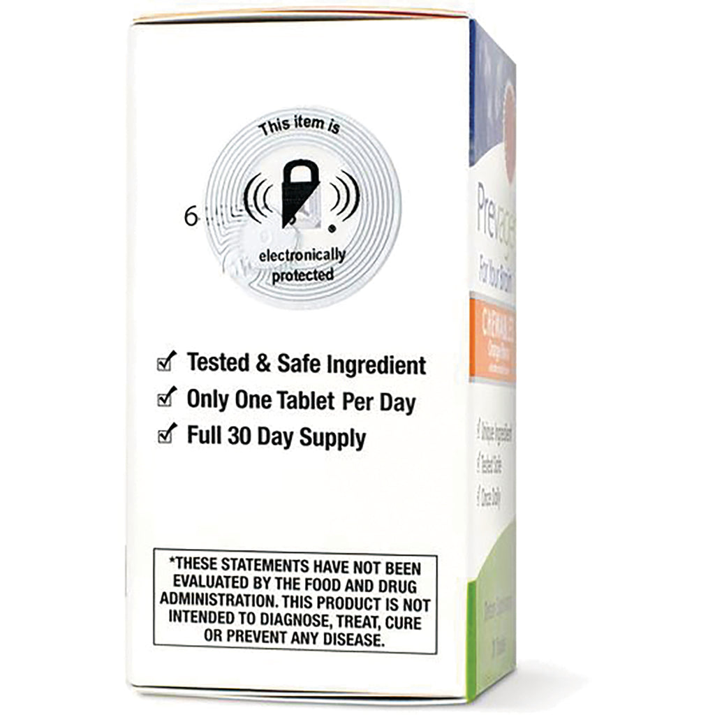 QB010 | product infographic side panel with RFID icon and checklist: Tested & Safe Ingredient; One Tablet Per Day; 30 Day Supply - Thumbnail