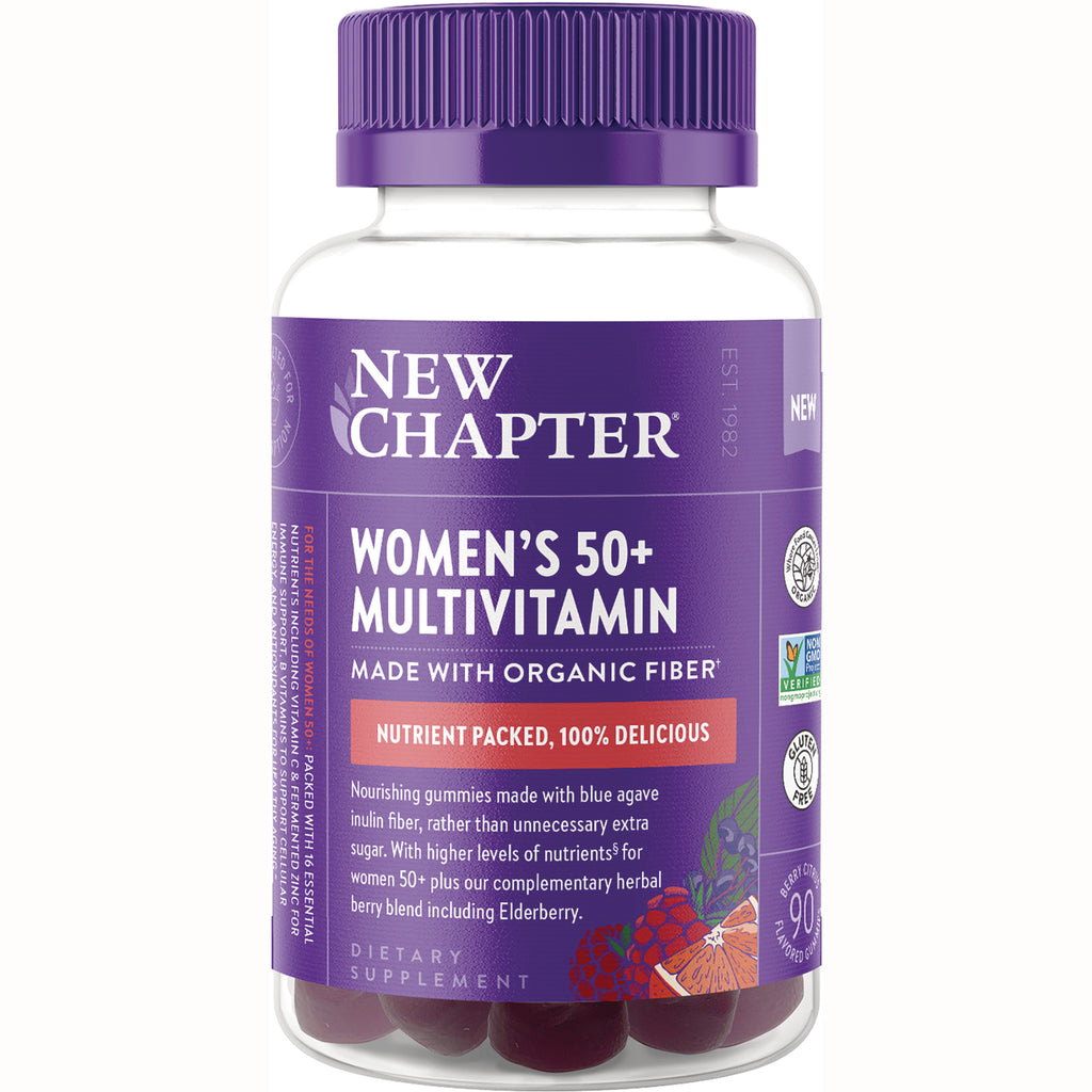 NWC379 | New Chapter Women's 50+ Multivitamin gummy bottle with purple label, front view, 90 count - Thumbnail