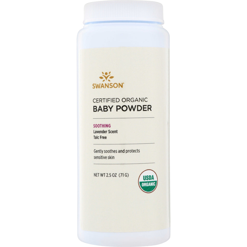 SW1679 | Swanson Certified Organic Baby Powder, soothing lavender scent, talc free, 2.5 oz - Thumbnail