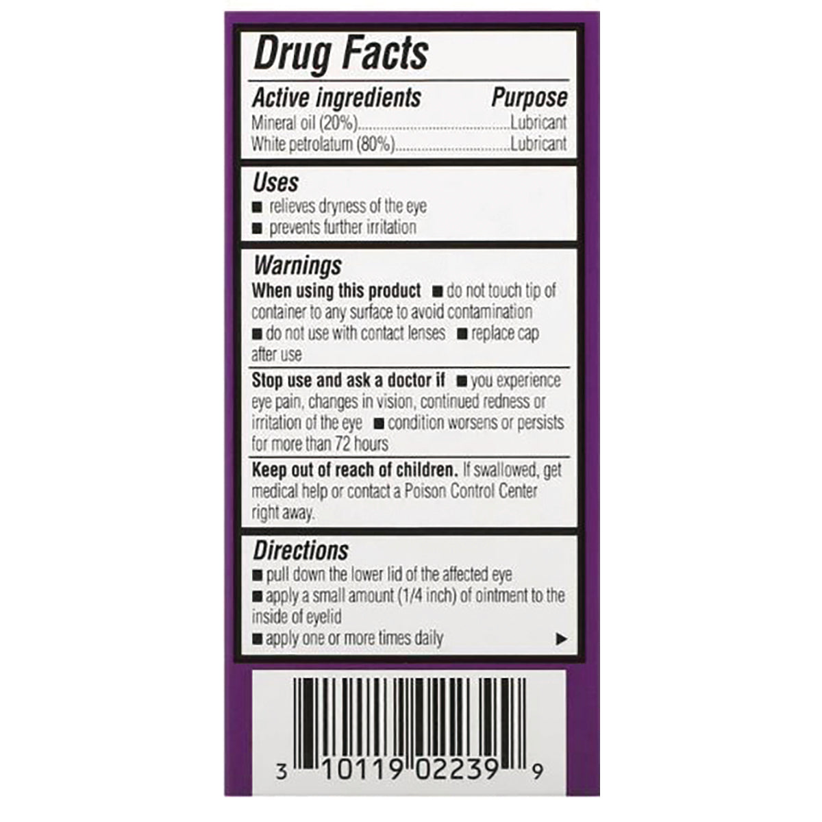 BNL030 | back panel showing Drug Facts with active ingredients, warnings, directions, and barcode