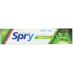 XL027 | Spry Anti-Cavity Toothpaste, Spearmint with Fluoride, Xylitol and Aloe, 5 oz