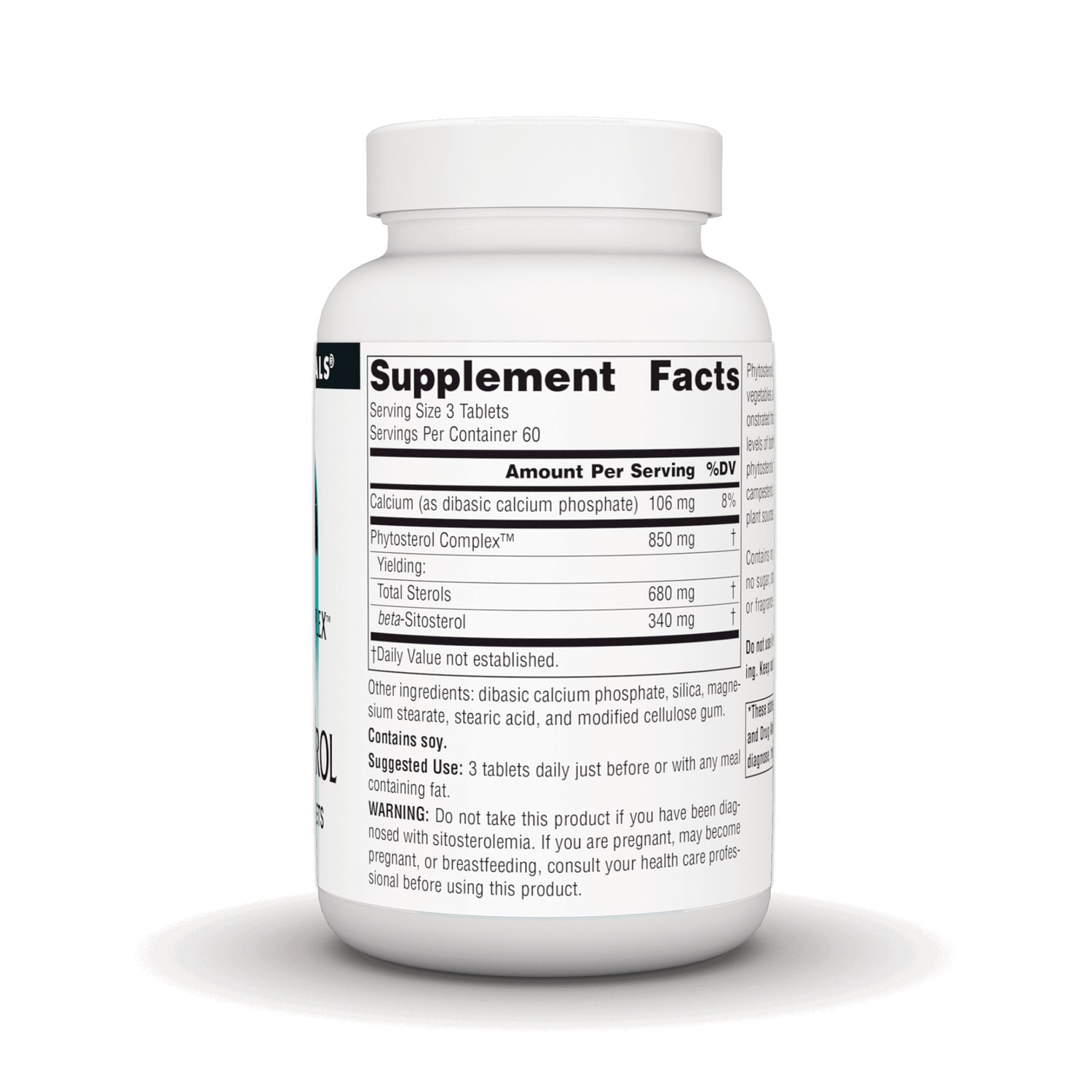 SN744 | Back label with Supplement Facts, ingredients, suggested use, and warning information