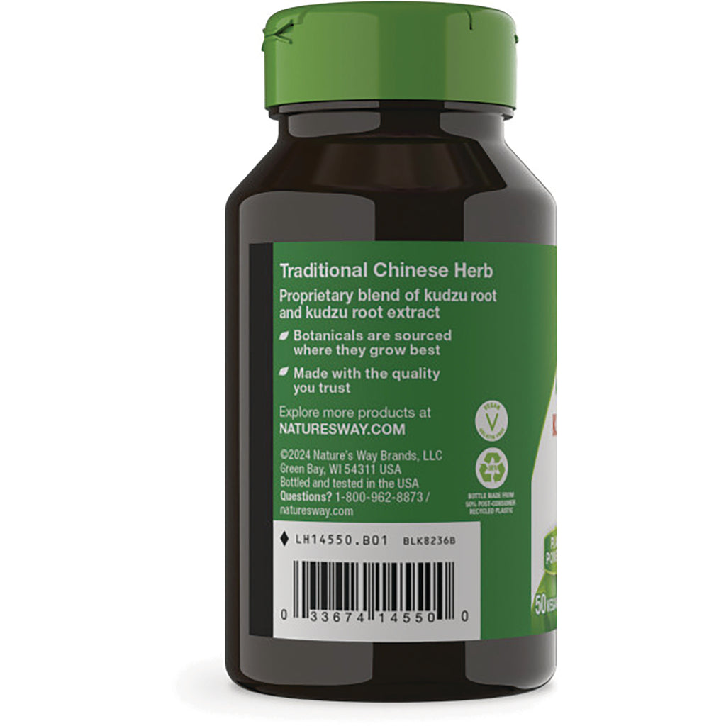 NW470 | Back of dark supplement bottle showing green label reading Traditional Chinese Herb, ingredients and barcode - Thumbnail