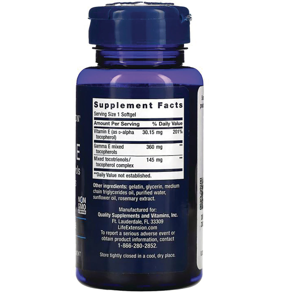 LE404 | Supplement Facts label on back of blue softgel bottle showing serving size 1 softgel and ingredient list - Thumbnail