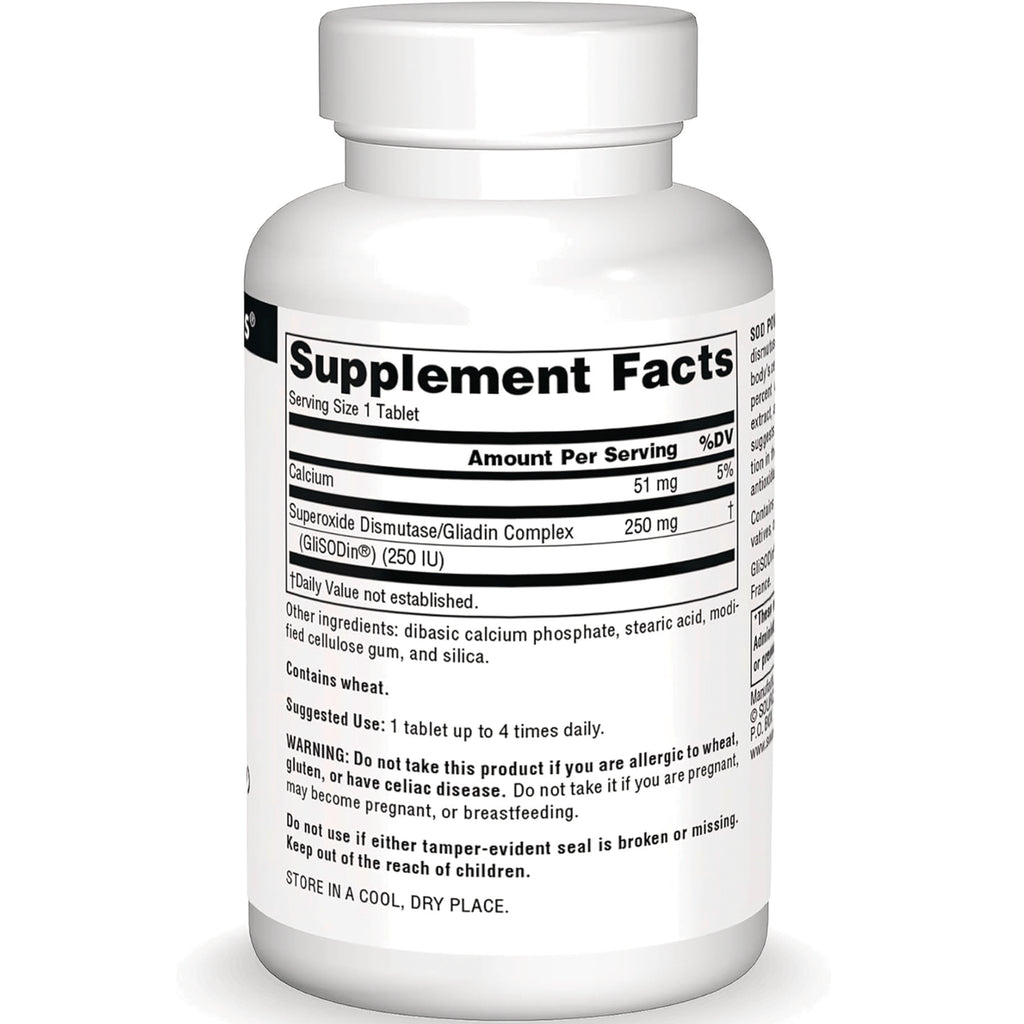 SN751 | Supplement Facts panel with ingredients and warnings on the back label of the bottle - Thumbnail
