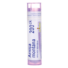 BRN103 | Arnica montana 200C homeopathic pellet tube with purple cap labeled BOIRON