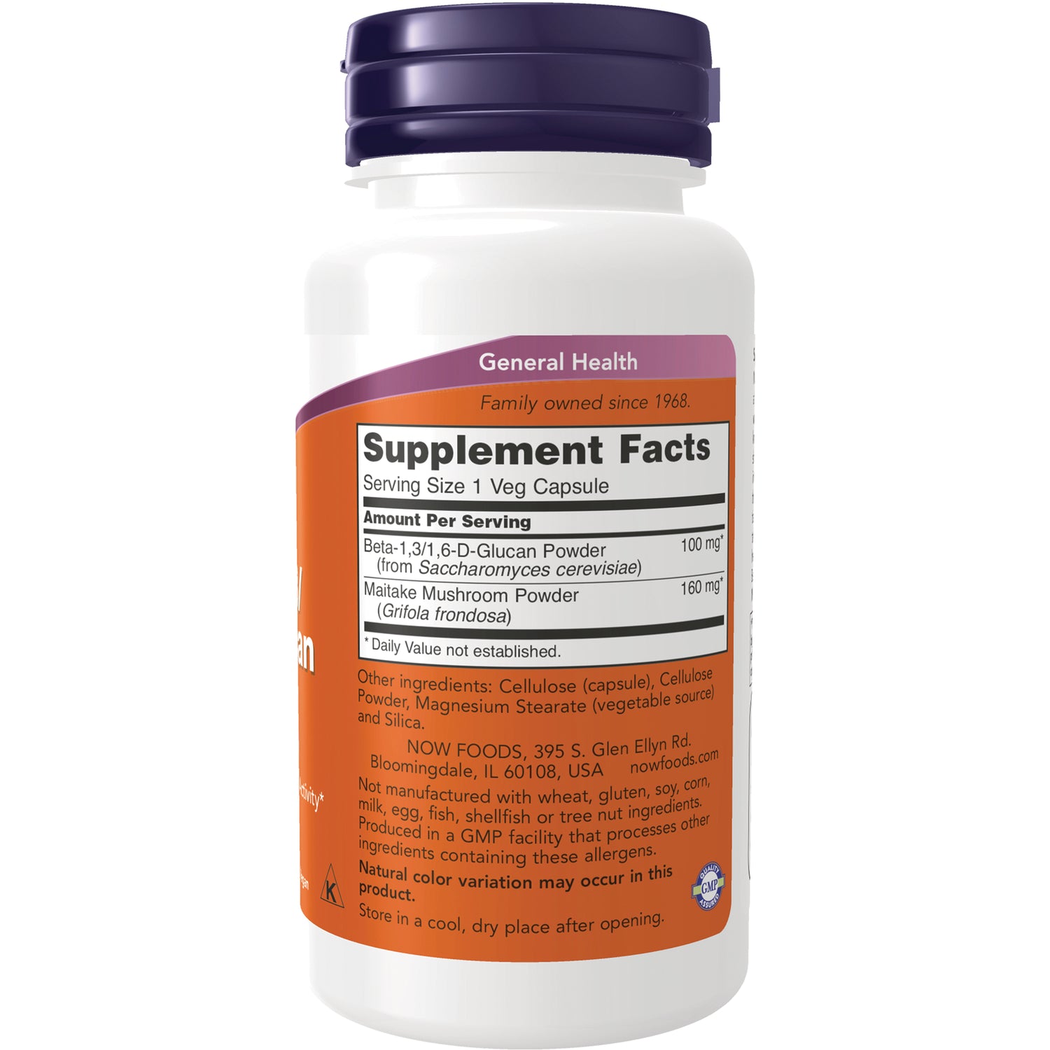 NWF185 | back of white supplement bottle showing Supplement Facts panel and ingredient text