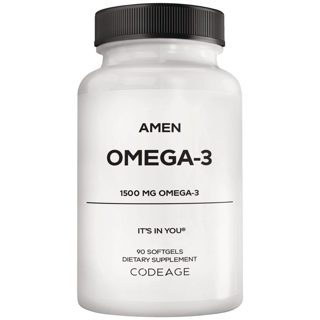 CDG051 | Amen OMEGA-3 supplement bottle front labeled 1500 MG OMEGA-3 90 softgels Codeage - Thumbnail