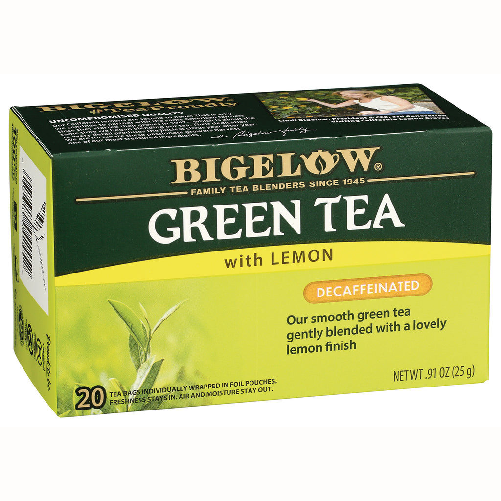 BGT012 | Box of Bigelow Green Tea with Lemon decaffeinated, 20 tea bags front packaging - Thumbnail