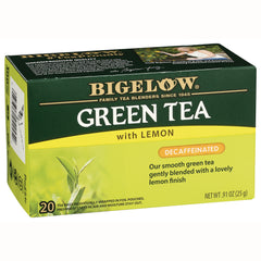 BGT012 | Box of Bigelow Green Tea with Lemon decaffeinated, 20 tea bags front packaging