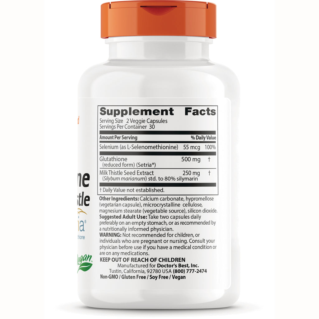 DB298 | back label showing Supplement Facts panel, ingredient list, suggested use and warnings on white supplement bottle - Thumbnail