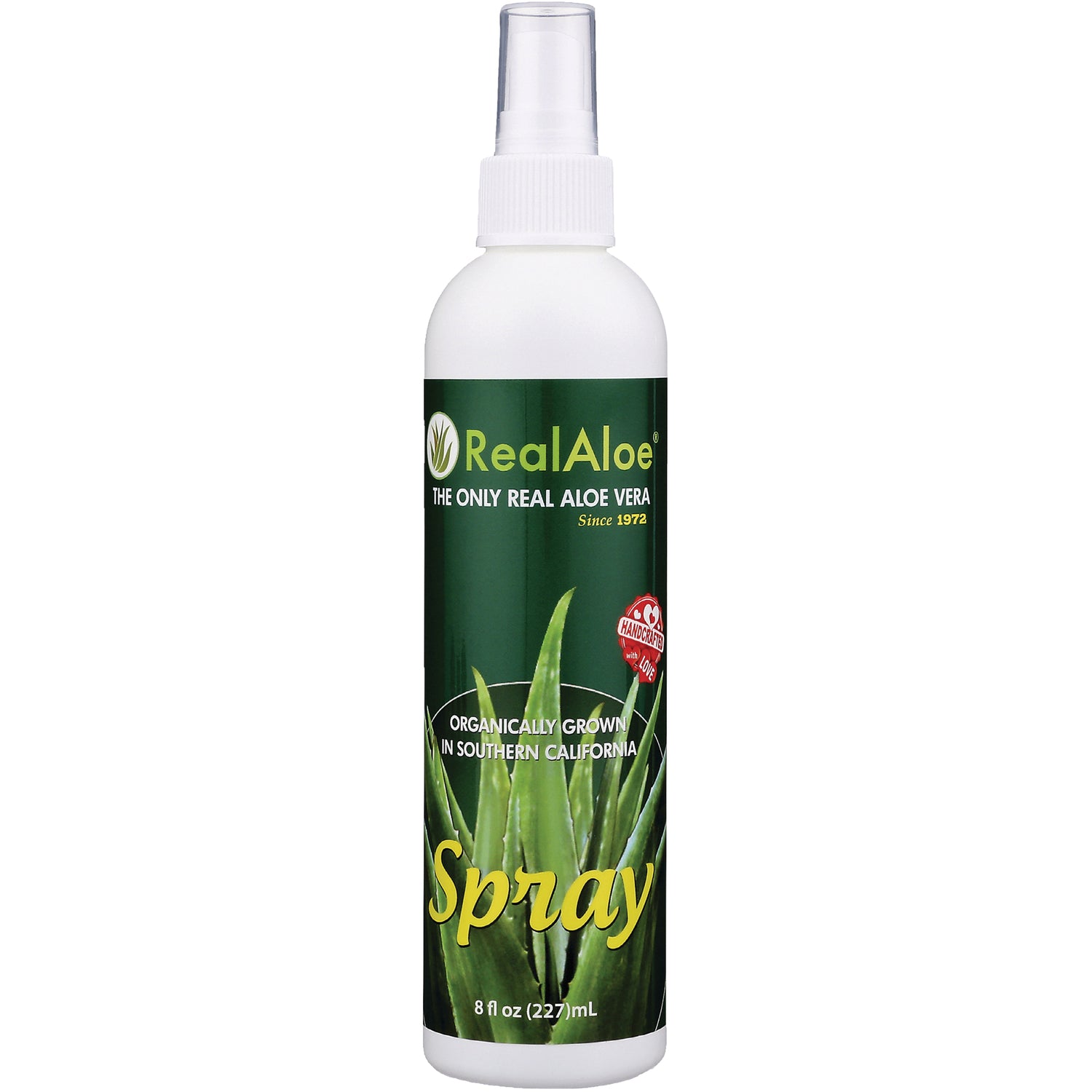 RA006 | RealAloe spray bottle with green aloe label and 8 fl oz size