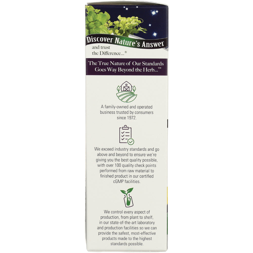 NAT414 | product infographic side panel stating Discover Nature's Answer, family-owned since 1972 and quality control details - Thumbnail