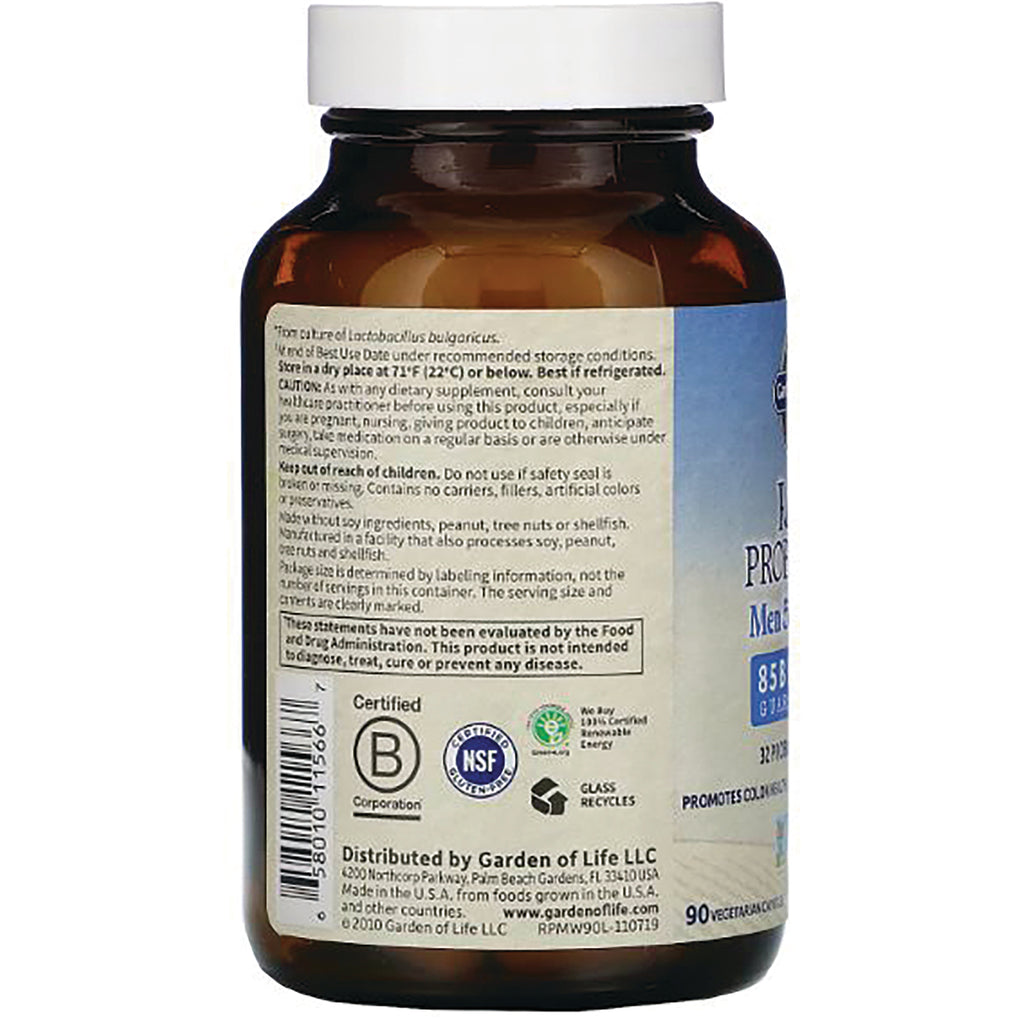 GLF131 | Back label of amber supplement bottle showing ingredients, warnings, barcode and certification logos - Thumbnail