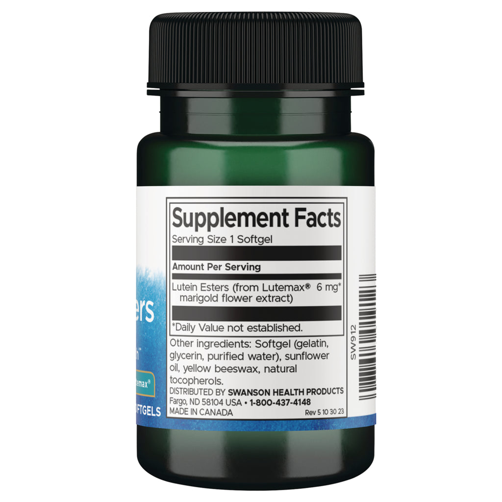 SW912 | Back of label with Supplement Facts panel and ingredients list on bottle back label - Thumbnail