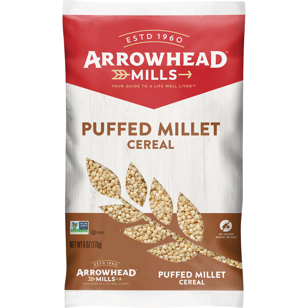AHM027 | Arrowhead Mills Puffed Millet Cereal bag, Non-GMO Project Verified, no added sugar or salt, 6 oz - Thumbnail
