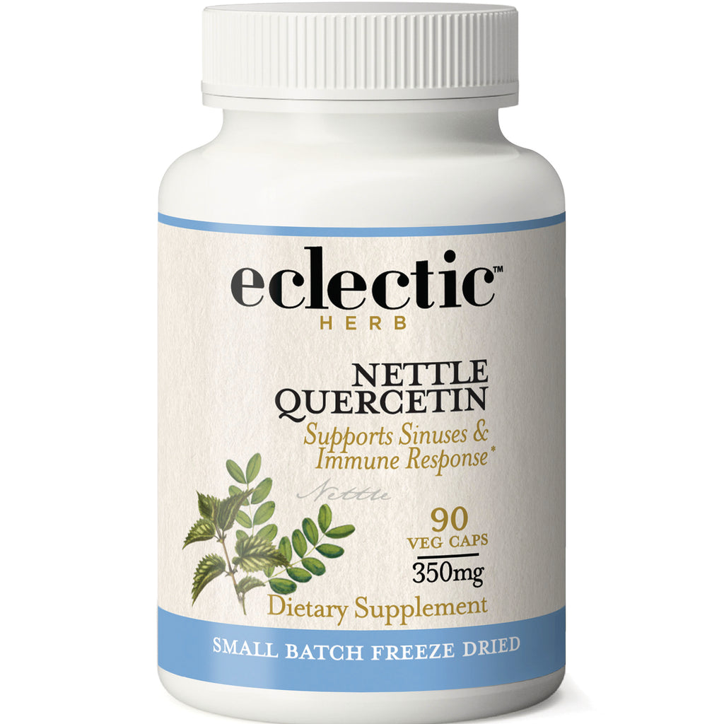 EC036 | Eclectic Herb Nettle Quercetin dietary supplement bottle front label, 90 veg caps 350mg - Thumbnail