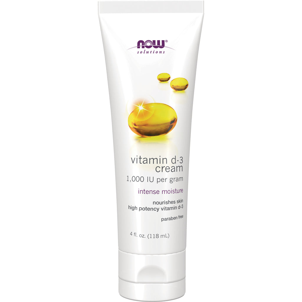 NWF1080 | NOW Solutions vitamin D-3 cream tube, 4 fl oz, intense moisture, 1,000 IU per gram - Thumbnail
