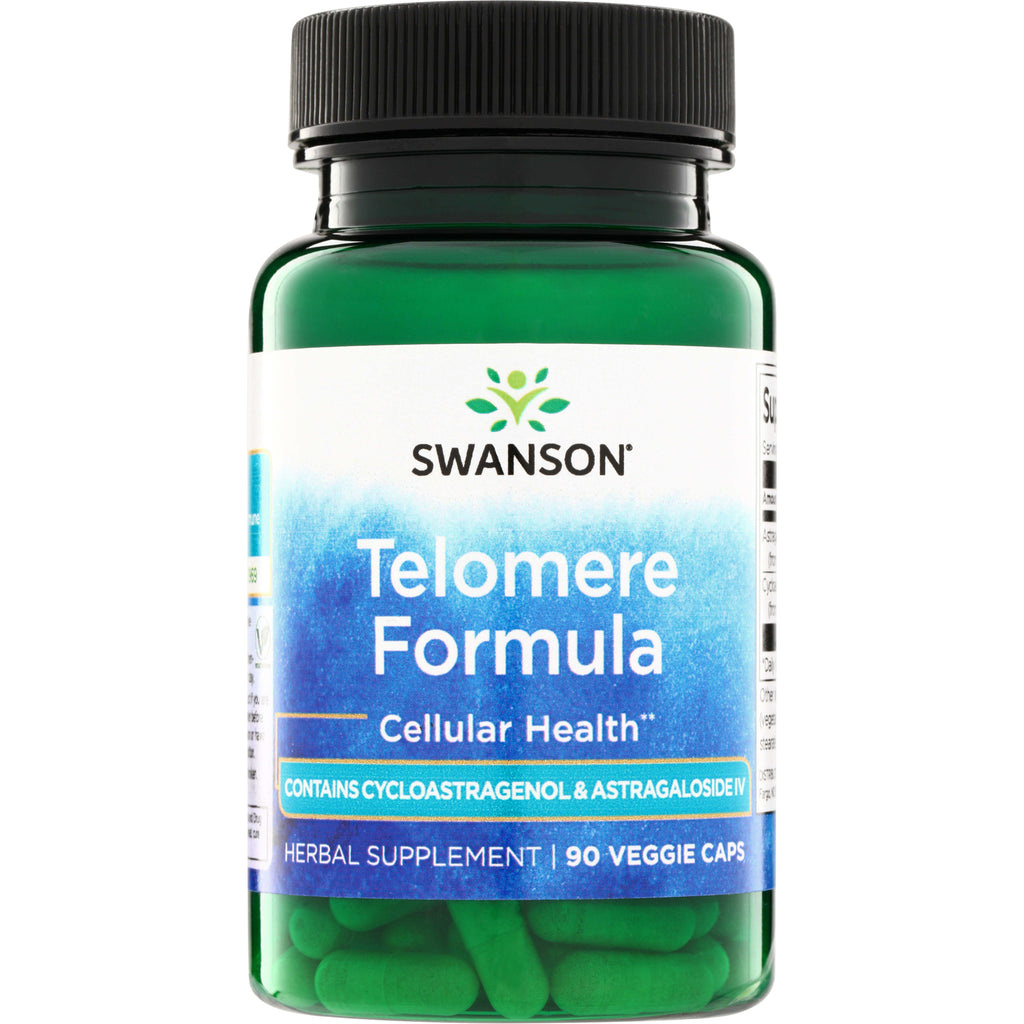 SWRJ004 | Swanson Telomere Formula, Cellular Health, cycloastragenol & astragaloside IV, 90 veggie caps front - Thumbnail