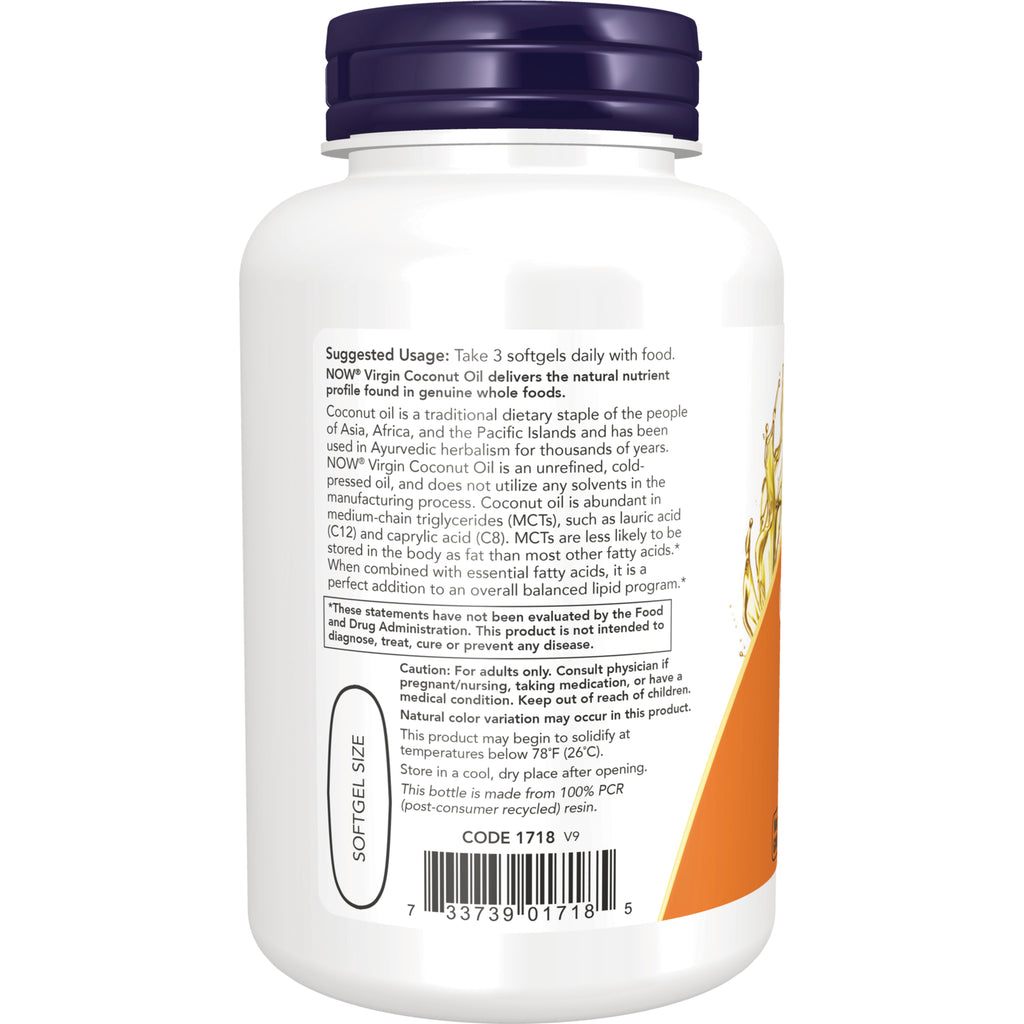 NWF119 | Back label of white supplement bottle showing suggested usage, cautions, softgel size mark and barcode - Thumbnail
