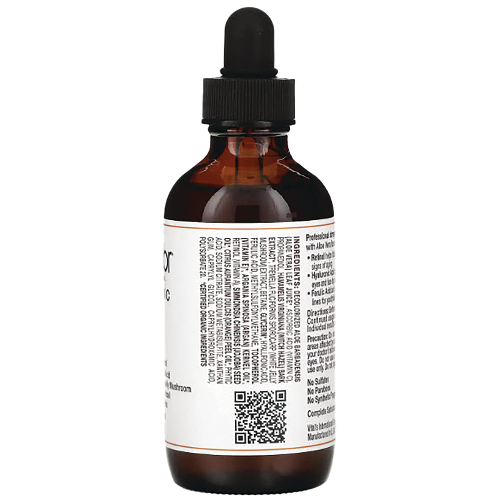 PDO007 | amber dropper bottle back showing ingredient label text and QR code - Thumbnail