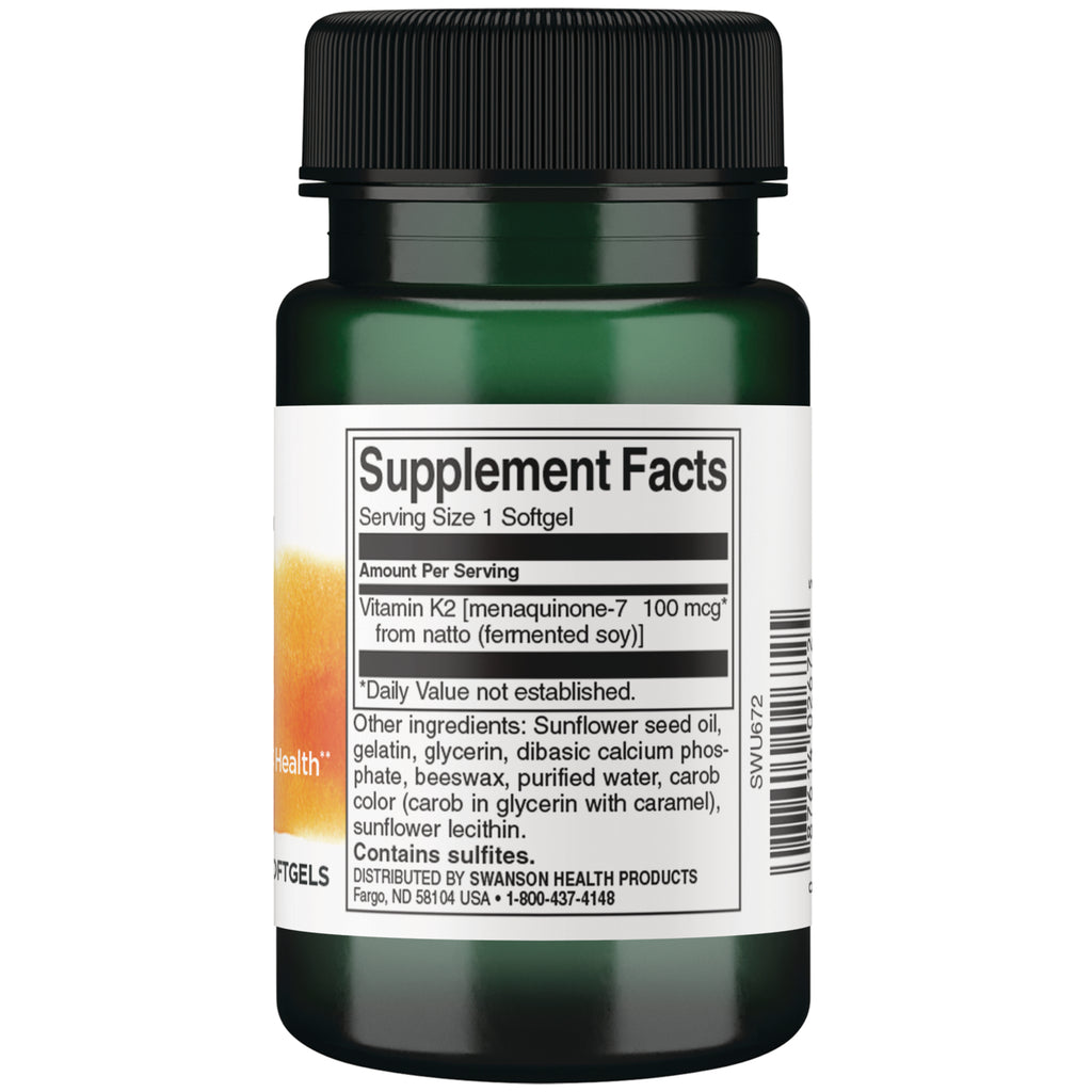 SWU672 | Back label with supplement facts and serving information - Thumbnail