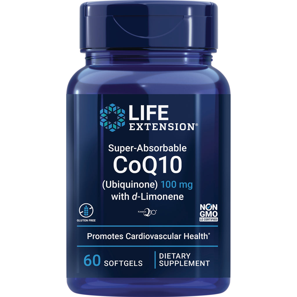 LE552 | Life Extension Super-Absorbable CoQ10 100 mg bottle, 60 softgels dietary supplement - Thumbnail