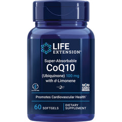 LE552 | Life Extension Super-Absorbable CoQ10 100 mg bottle, 60 softgels dietary supplement