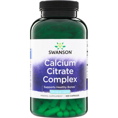 SW1110 | Swanson Calcium Citrate Complex, mineral supplement, 250 mg per capsule, 300 capsules, Supports Healthy Bones