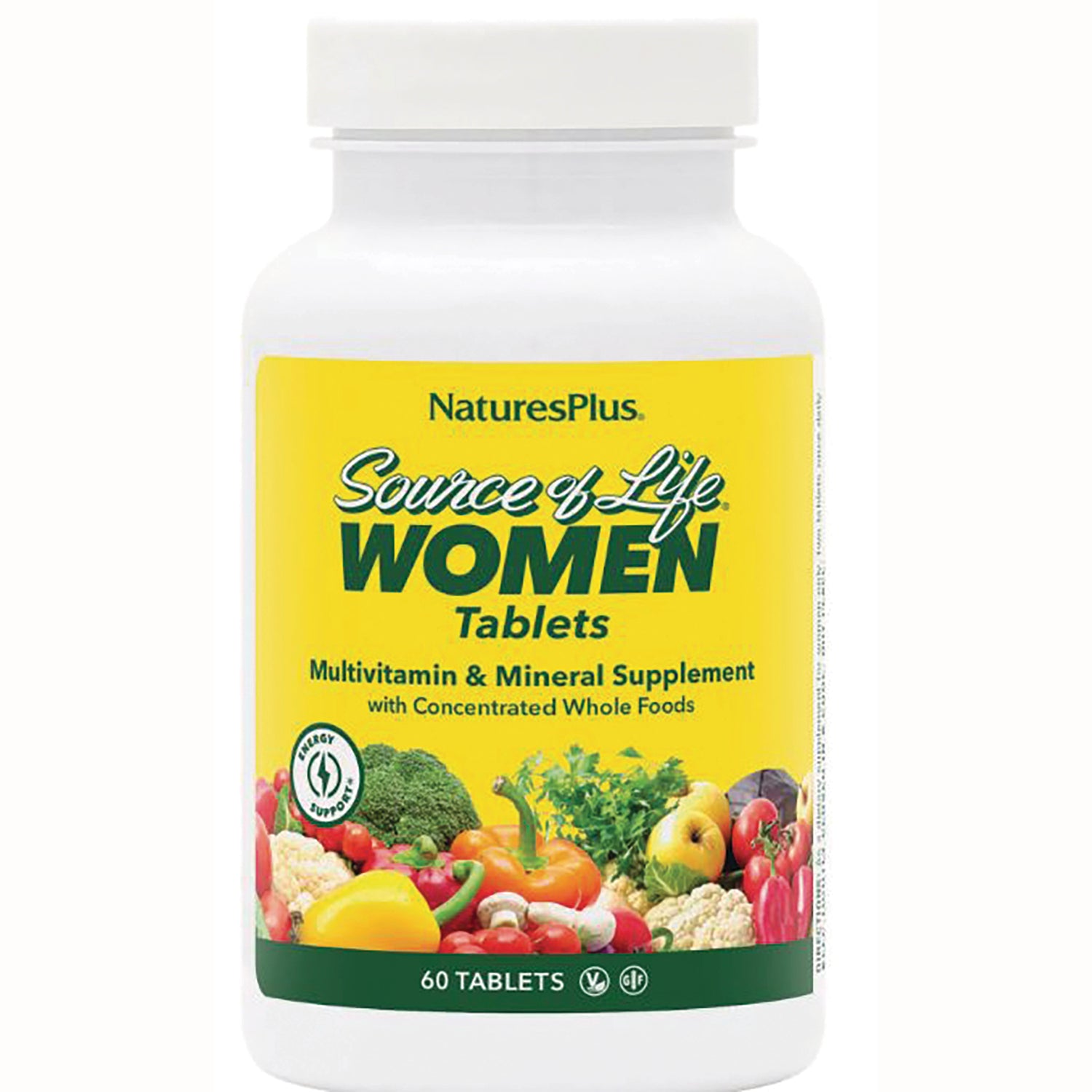 NTP075 | Nature's Plus Source of Life Women multivitamin and mineral supplement bottle, 60 tablets