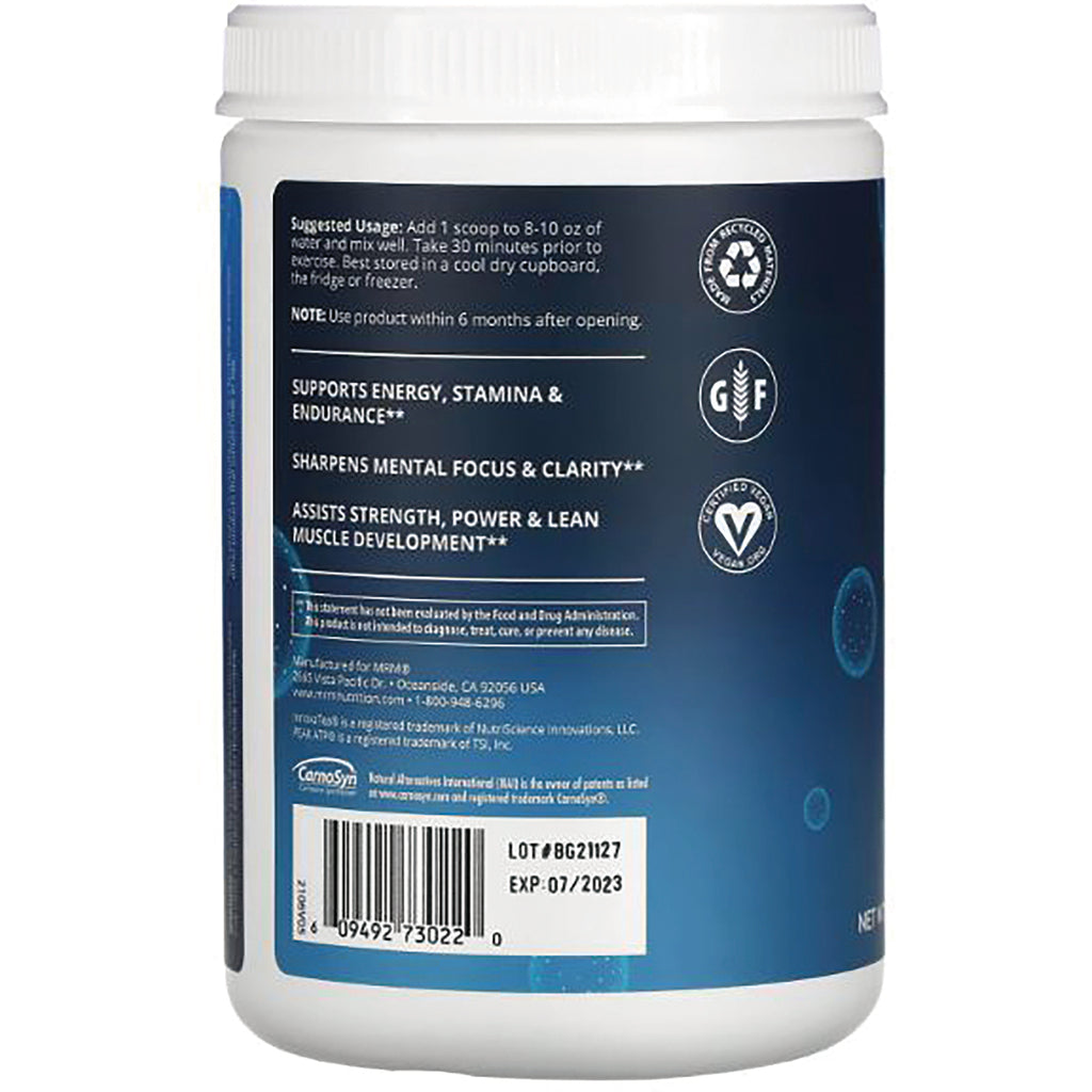 MRM018 | back label of supplement tub showing usage directions, benefits, certification icons and barcode - Thumbnail