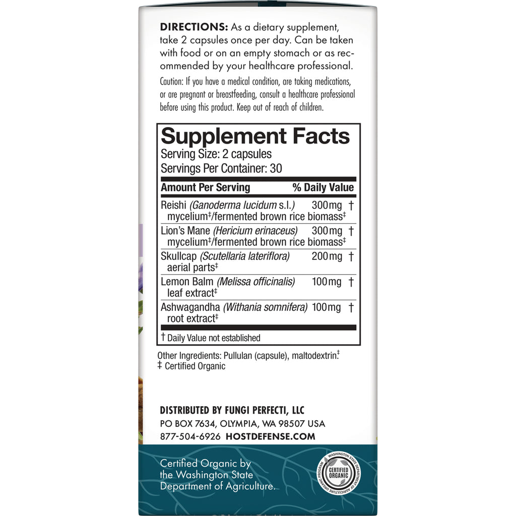 FUN032 | back label showing directions and Supplement Facts panel listing ingredients and serving size 2 capsules - Thumbnail