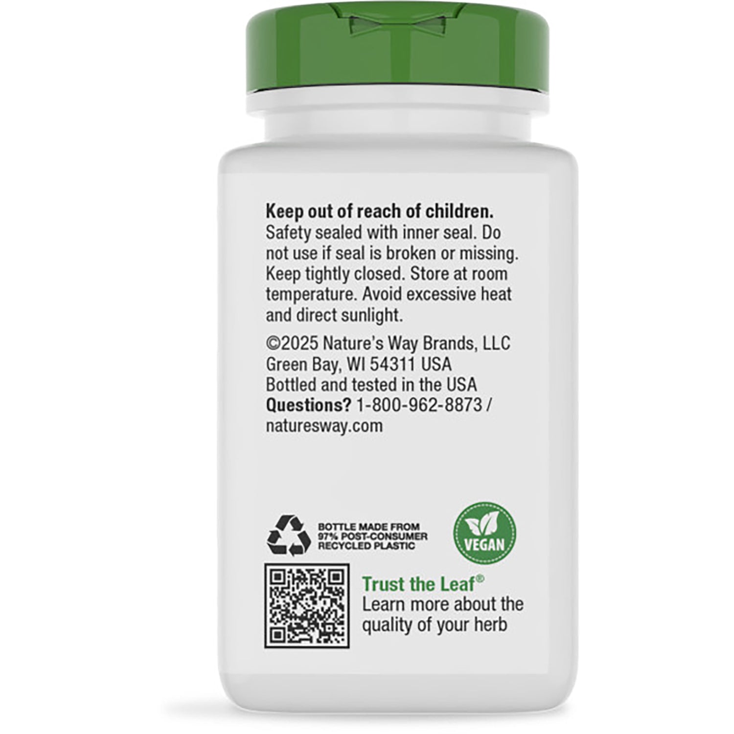 NW156 | Back label of brown supplement bottle reading Traditional Digestive Support, barcode and company info