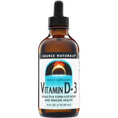 SN181 | Source Naturals Vitamin D-3 dietary supplement dropper bottle, 4 fl oz