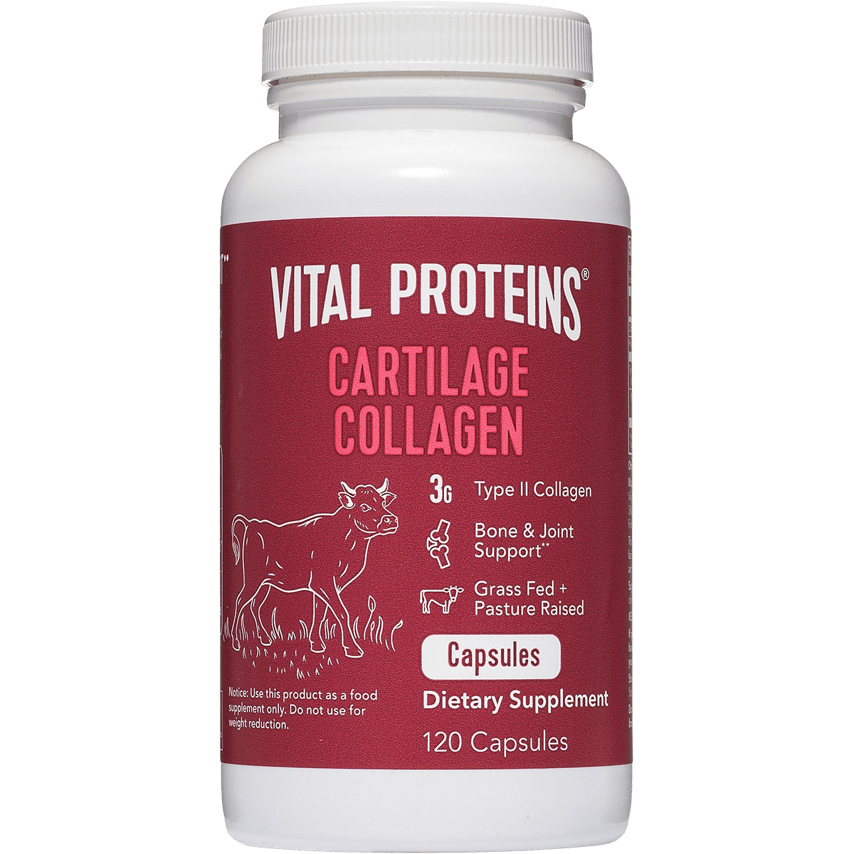 VPR033 | Vital Proteins Cartilage Collagen capsules bottle, 120 capsules
